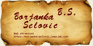 Borjanka Šelović vizit kartica